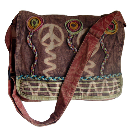 Hand loomed funky cotton cross body bag