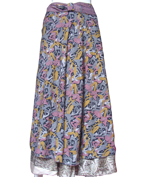 Unique Patterns Added Long Wrap Skirt - Clothing in Nepal Pvt Ltd