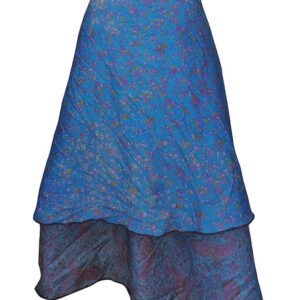 Bluish Mix Handmade Ladies Silk Wrapper