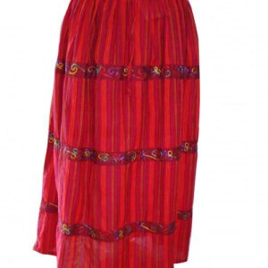Fair trade red colored hippie maxi skirt