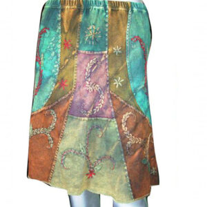 Eye-catching stitched patchworks added gypsy skirt