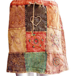 Fair trade sustainable embroidered cotton skirt