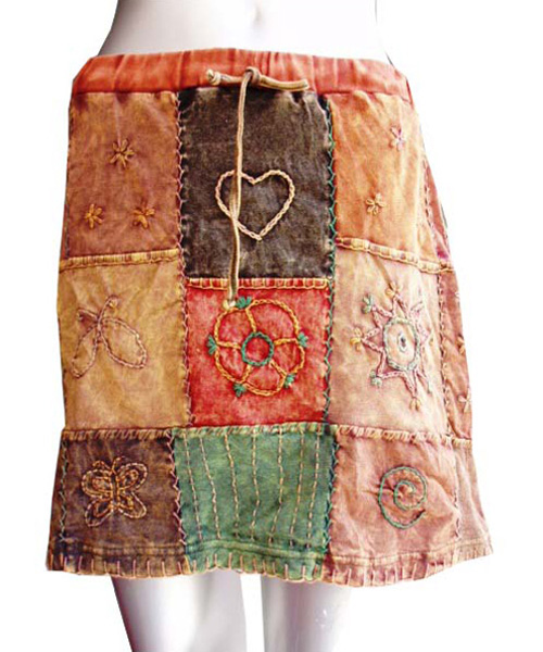 Fair trade sustainable embroidered cotton skirt