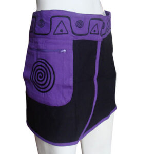 Snap round button hippie cotton skirt