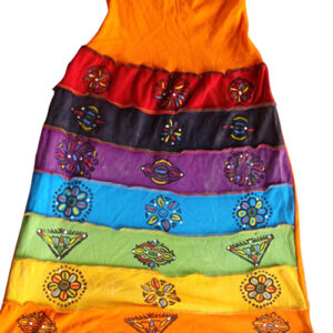 Rainbow explosion layered cotton skirt