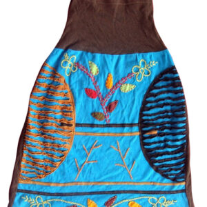 Blue toned sustainable embroidered skirt