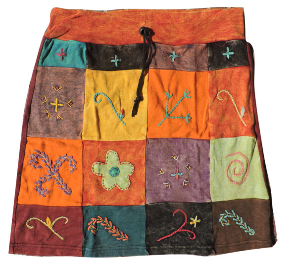 Fair trade elastic waist cotton hippie skirt