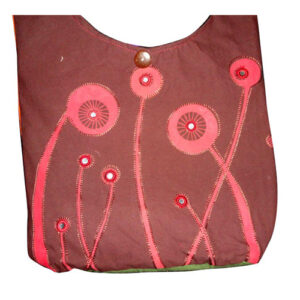 Vintage hippie mushroom embroidered messenger bag