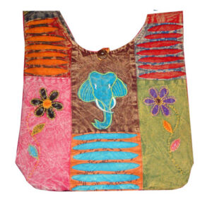 Artisanal Elephant Embroidered Outdoor Shoulder Bag