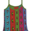 Patchwork Tie Dye Block and Hand Print Hippie Boho Tank Top