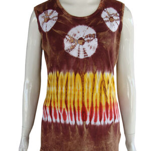 Brown Mix Sleeveless Tie Dye T-Shirt