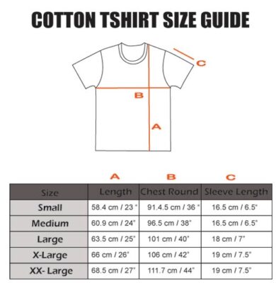 Plain T Shirt Size Chart
