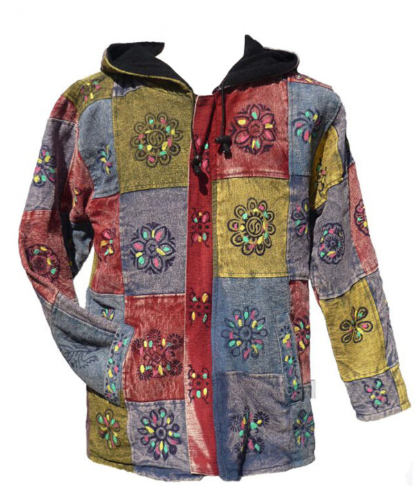 Men and Women's Heavy Cotton Colorful Patchwork Jacket