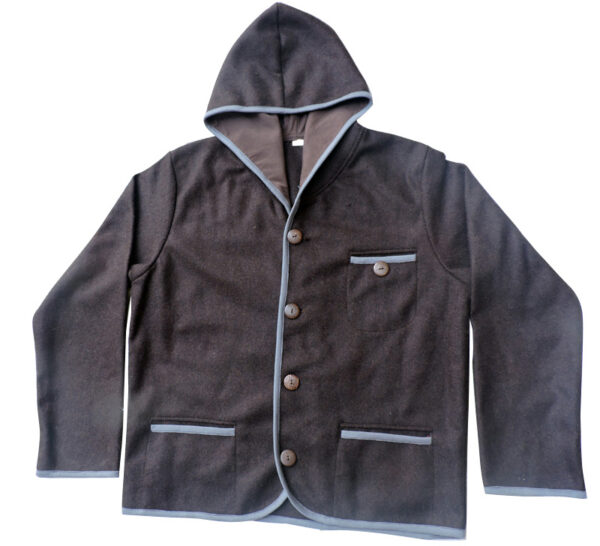 Plain Hippie Snap Button Unisex Winter Jacket