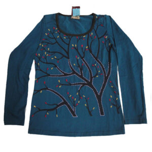Artisanal Tree Embroidered Hippie Ladies Top