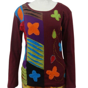 Razor Cut & Embroidery Hippie Ladies Top