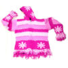 Shiny pink tone pure woolen children jacket