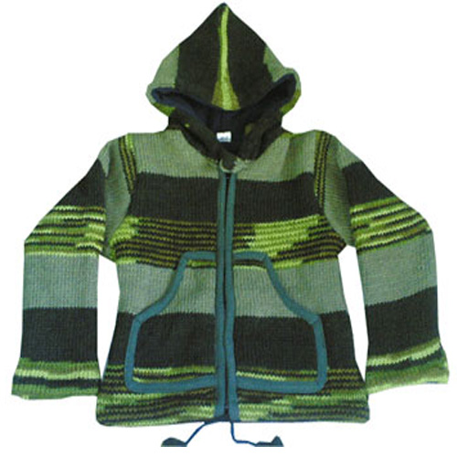 Warm fleece lined mesmerizing woolen kid jacket