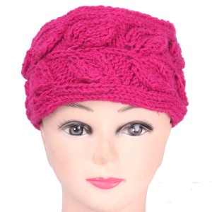 Handmade pink wool head wrap