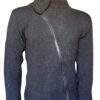 Cross zip lined warm and durable knitted woolen jacket