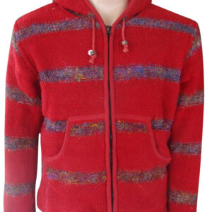 Made in Nepal vintage plain red woolen jacket