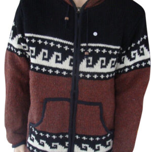 Mini prints added sustainable hippie woolen jacket