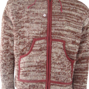 Cardigan Space Dye Hand Knitted Wool Jacket
