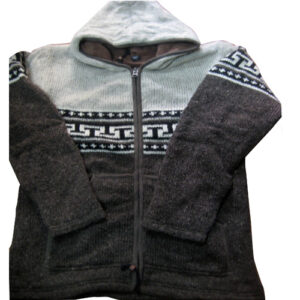 Black & White Mix Unisex Hooded Jacket