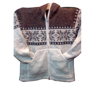 Prismatic hippie knitted wool jacket