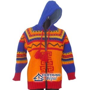 Rainbow explosion handmade woolen hoodie