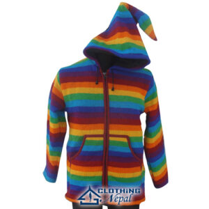 Hippie colorful knitted wool jacket
