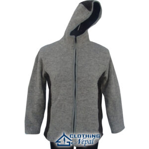 Plain gray tone ecofriendly wool jacket