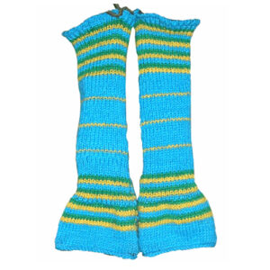 Vintage knitting blue tone warm woolen warmers