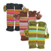 Prismatic hand knitted boho woolen leg warmers
