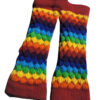 Hand knit colorful hippie wool leg warmers