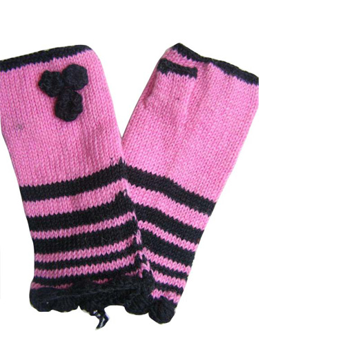 Pink tone knitted vintage woolen leg warmers