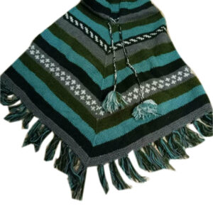 Multicolor hippie outdoor woolen poncho