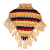 Prismatic hippie hoodless woolen poncho