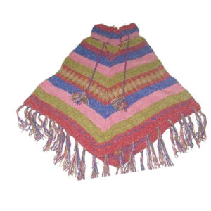 Bohemian rainbow tone stylish Nepalese poncho