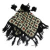 Black tone warm & sustainable hippie poncho
