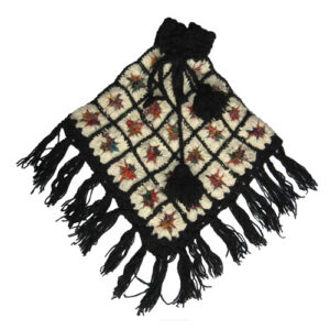 Organic Woolen Poncho with Mini Embroidery