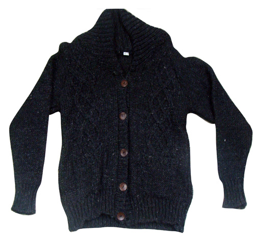 Plain Black Tone Flexi Wool Knitted Jumper