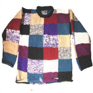 Patchwork Hippie Reglan Sleeve Wool Jumper