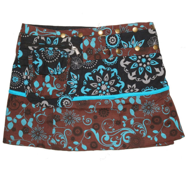 Floral Block Prints Hippie Cotton Skirt