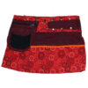 Fine Cotton Red Tone Snap Button Wrap Skirt
