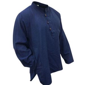 Men's Plain Grandad Hippie Cotton Shirt