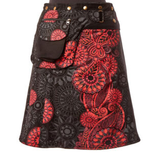 Bohemian hippie colorful reversible cotton skirt
