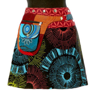 Ethical boho unique prints added reversible skirt