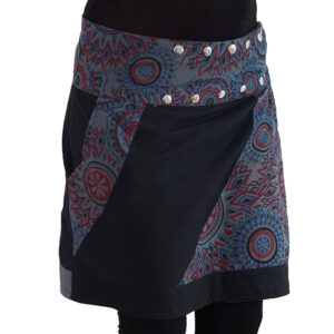 Boho style handmade snap button wrap skirt