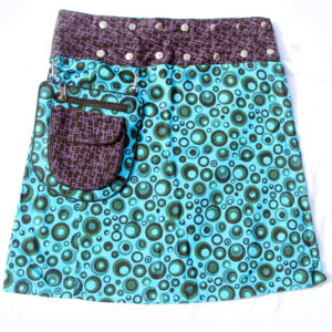 Bluish Bubble Hippie Ladies Half Skirt